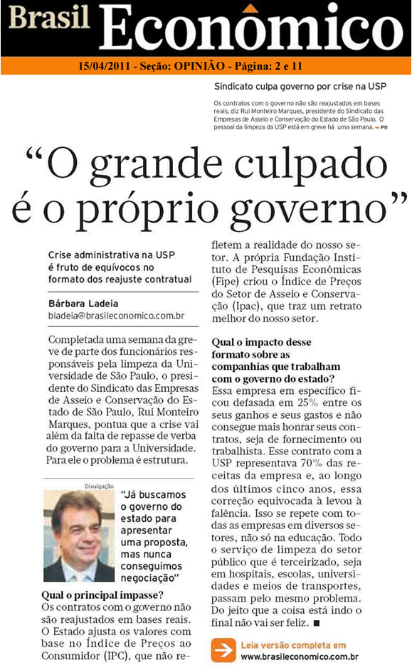 Brasil Econômico - 15/04/2011